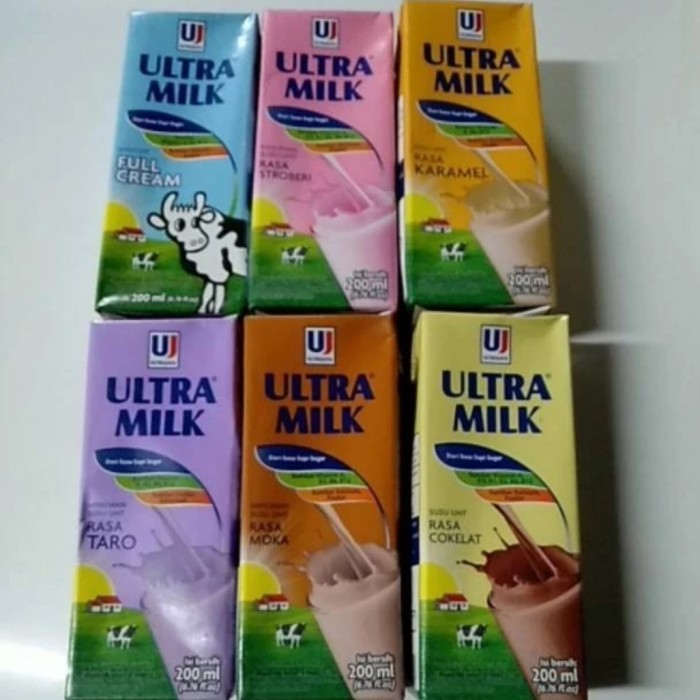 

Minuman Kotak Ultra Jaya Ultra Milk Susu Segar UHT 200 Ml isi 6 Varian Strawberry, Moka, Taro, Caramel, Full Cream, Low Fat Plain, Chocolate