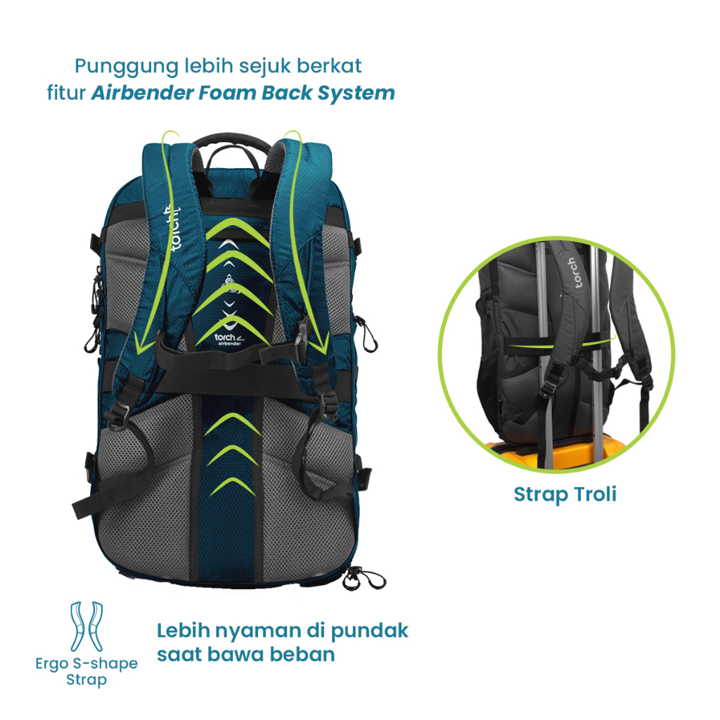 Rajhendra_ - Torch Kanzaki Tas Ransel Traveling Kerja Laptop Pria Wanita 30L Roll Top Water