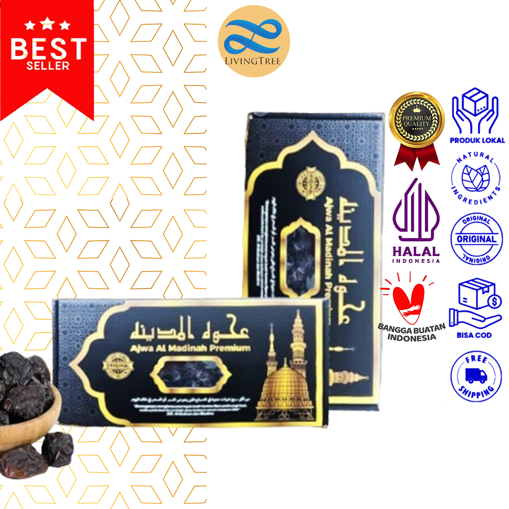 

Kurma Ajwa Premium 500gr Akarlangit Original / Kurma Nabi Asli Madinah High Quality