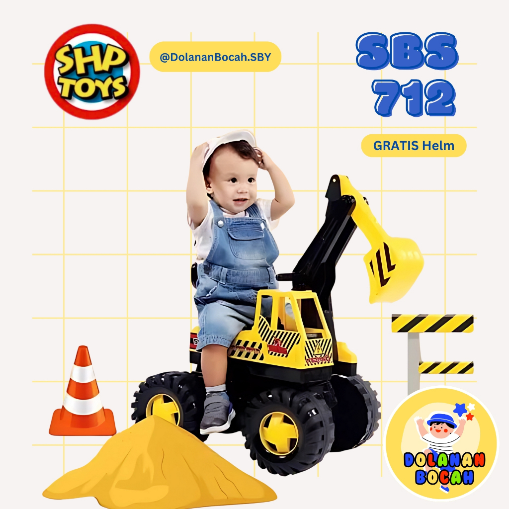 Mobil Eskavator Besar Bisa Dinaiki Truk Beko SBS 712 / SBK 697 / SHP Toys