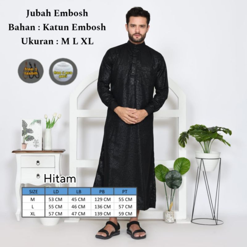 Jubah pria modern berkhualitas-Jubah pria embos-Jubah gamis pria motif embos