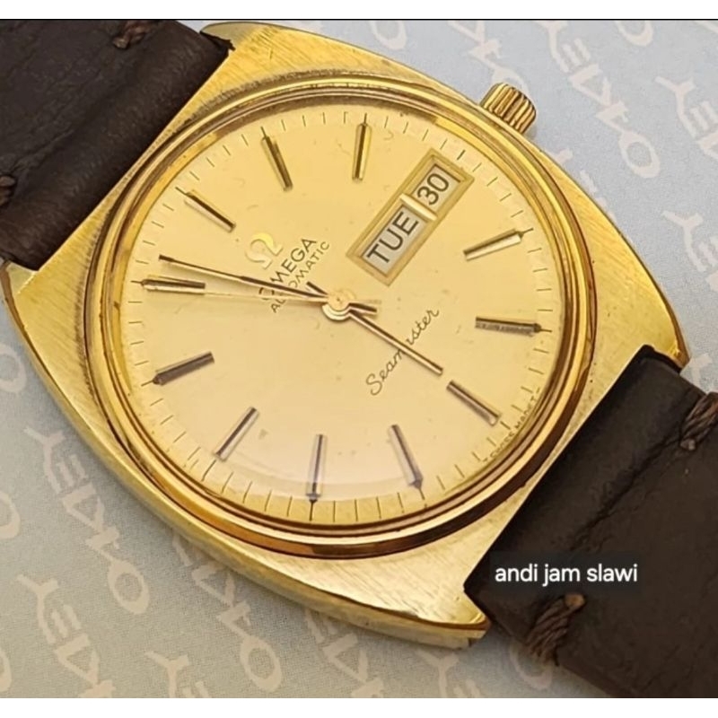 Jam tangan Omega Seamaster all gold original cal 1022 dg box omega