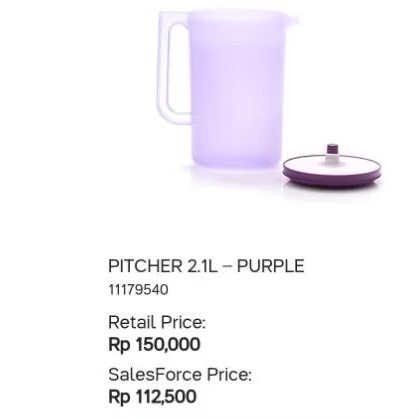 Pitcher 2L ungu tutup putih