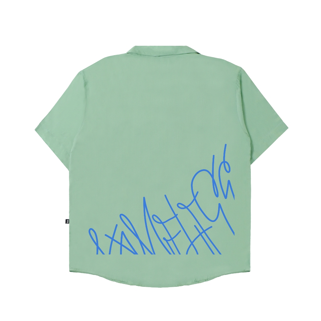 Shirt/Kemeja Sage Green Leaf Smiled Rayon Free Sticker Nameless Society