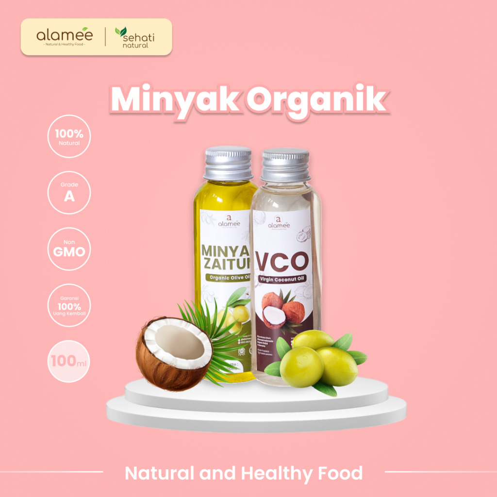 

ALAMEE Virgin Coconut Oil Minyak Zaitun Kelapa Murni Extra VCO Dapat Di minum Di masak Organik 100ml