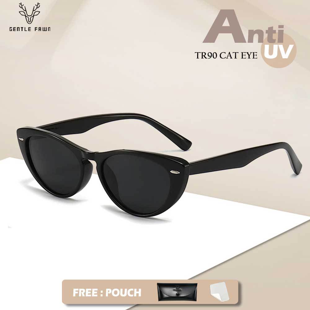 Gentle Fawn Kacamata Sunglasses Anti UV 400 Style Cat Eye Bahan TR90 Fashion Wanita Anti Silau Trend