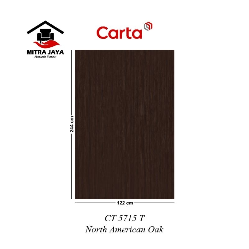 HPL Carta CT 5715 T Carta HPL North American Oak T5715T CARTA Hpl Pelapis Kayu Tipe Ct5715t