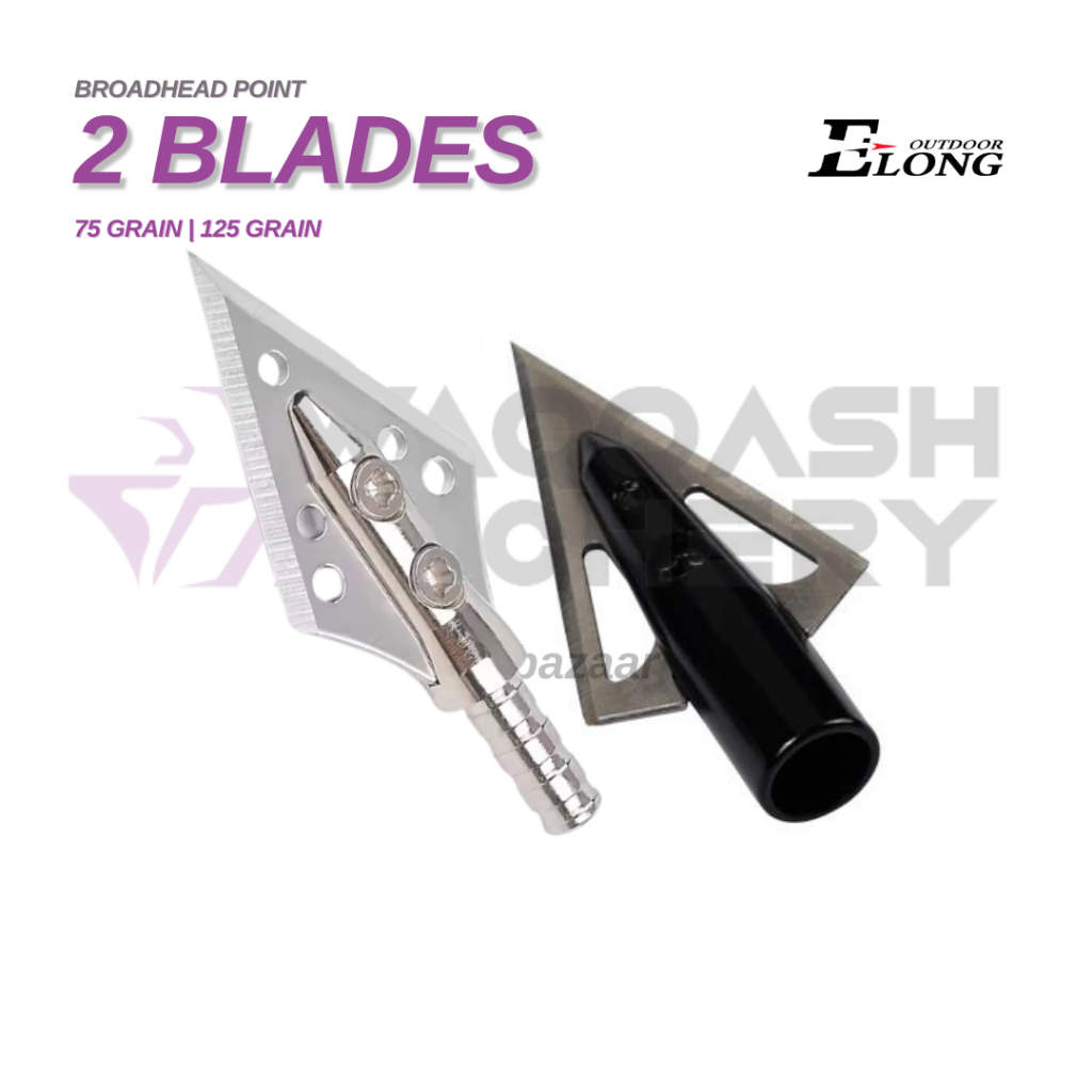 ELONG 2 BLADES BROADHEAD Hunting Point anak Panah untuk Berburu