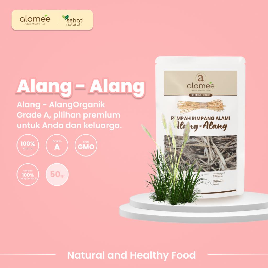 

ALAMEE Alang Alang Akar Rempah Cogon Grass Rempah Rimpang Organik Alami Bumbu Seasoning Masakan 50gr