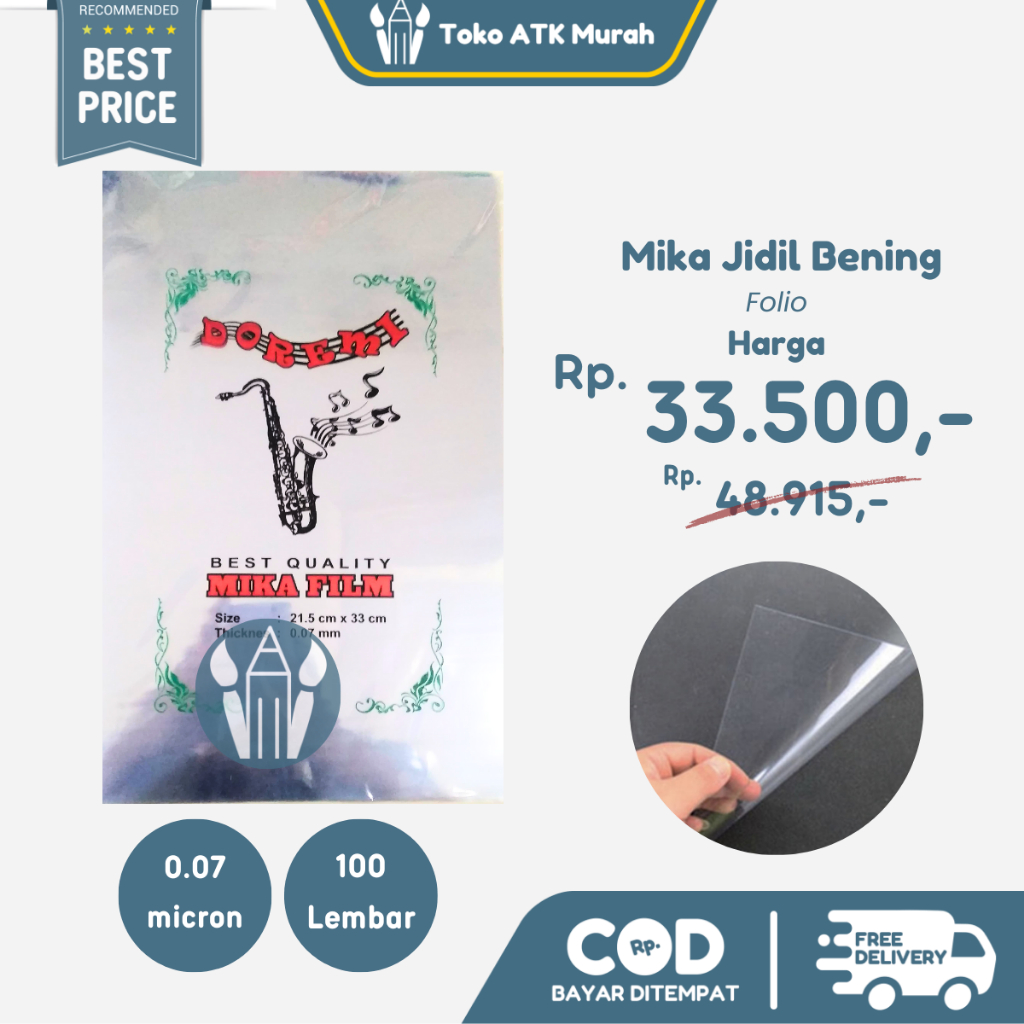 

Cover Mika Jidil Bening Transparant F4 100 Lembar