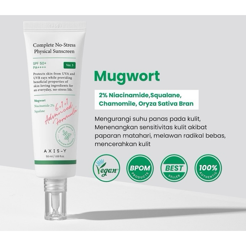 AXIS-Y Complete No-Stress Physical Sunscreen 50ml ⁣
