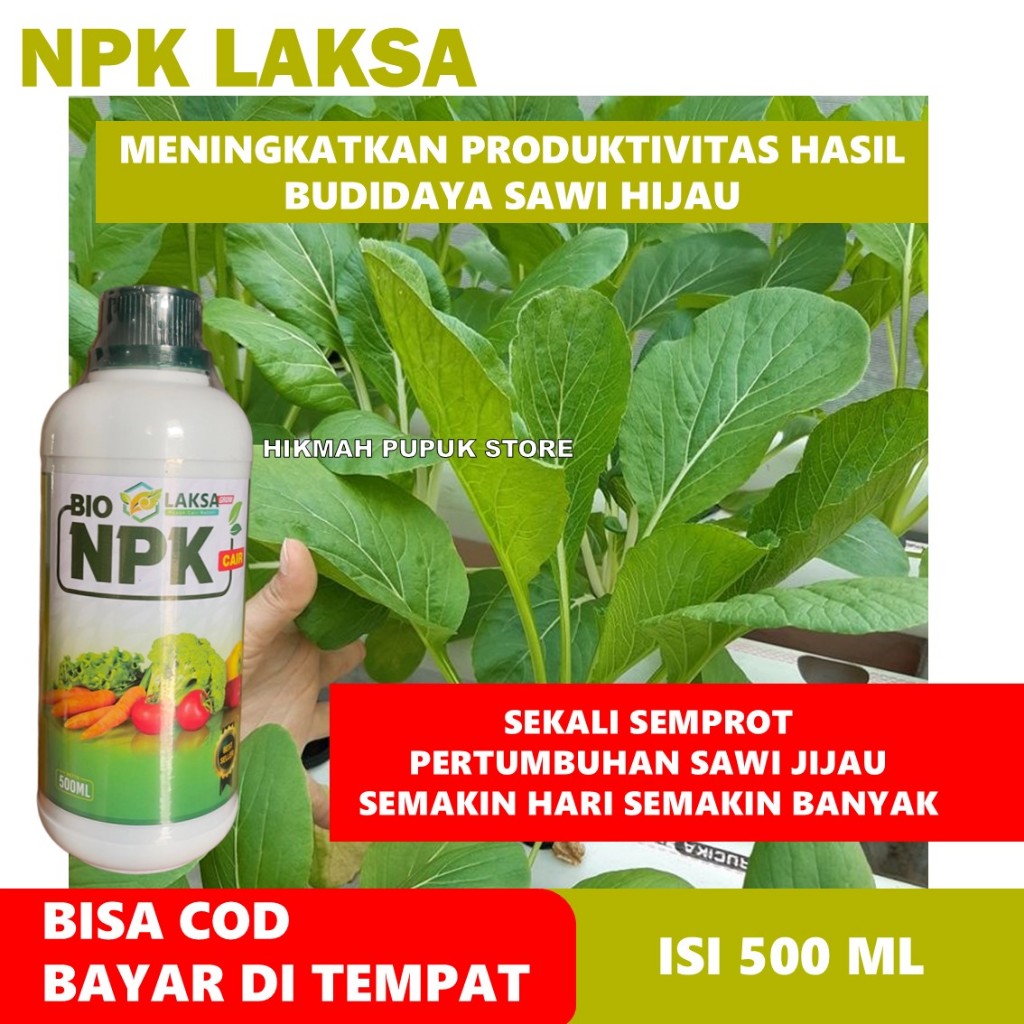 PROMO NPK LAKSA 1 BOTOL PUPUK ORGANIK CAIR TANAMAN SAWI HIJAU CAISIM Pupuk Jagung Biar Hasil Panen L
