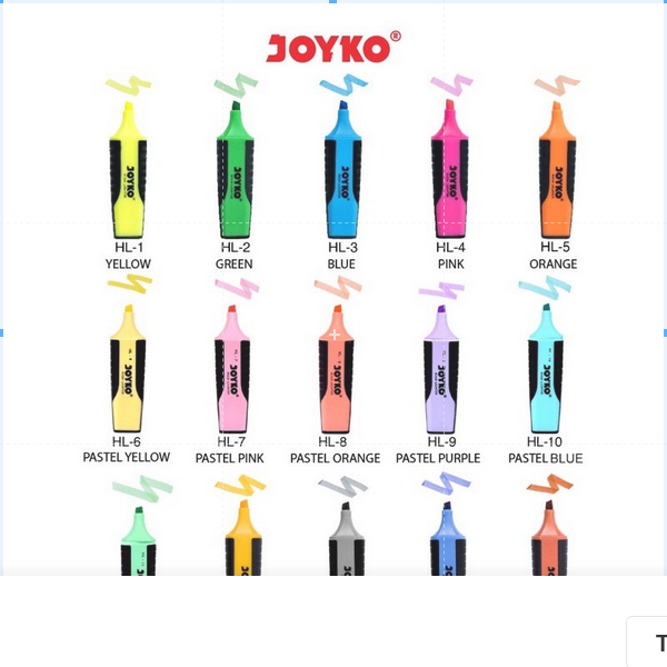 

( 1 PACK ) Highlighter / Penanda Joyko HL-1 ~ 5 Neon Color 1 PACK ISI 10 BIJI