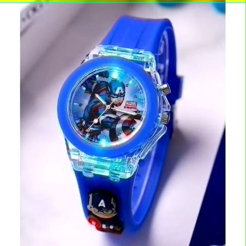 Jam tangan LED anak laki-laki jam tangan karakter LED jam tangan anak cowok superhero LED