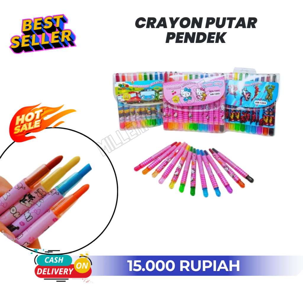 

Krayon Putar /rolling crayon/twist crayon / Rolling Crayon/Oil Paste / Krayon Putar murah/ Cod