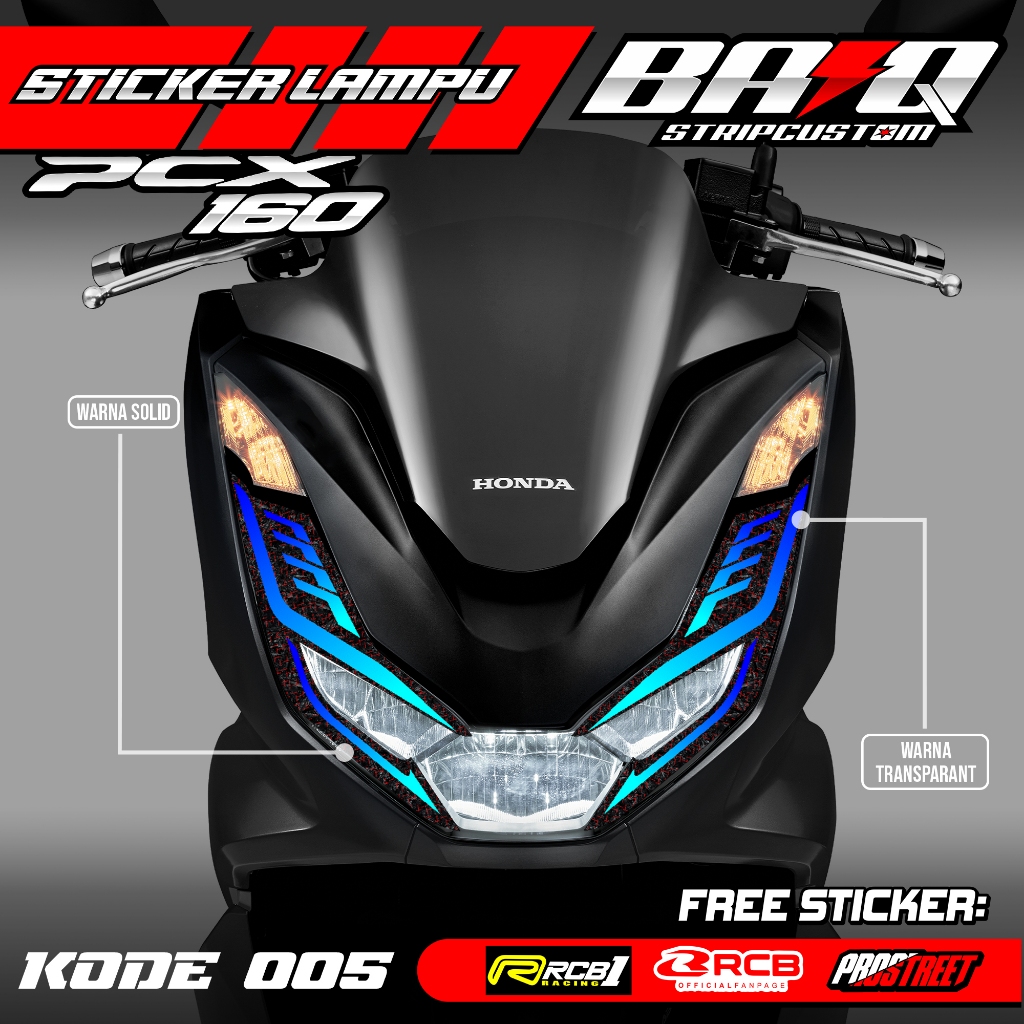 005 STICKER LAMPU DEPAN PCX 160 - STICKER LAMPU ALIS PCX 160 MOTIF SIMPLE LIST