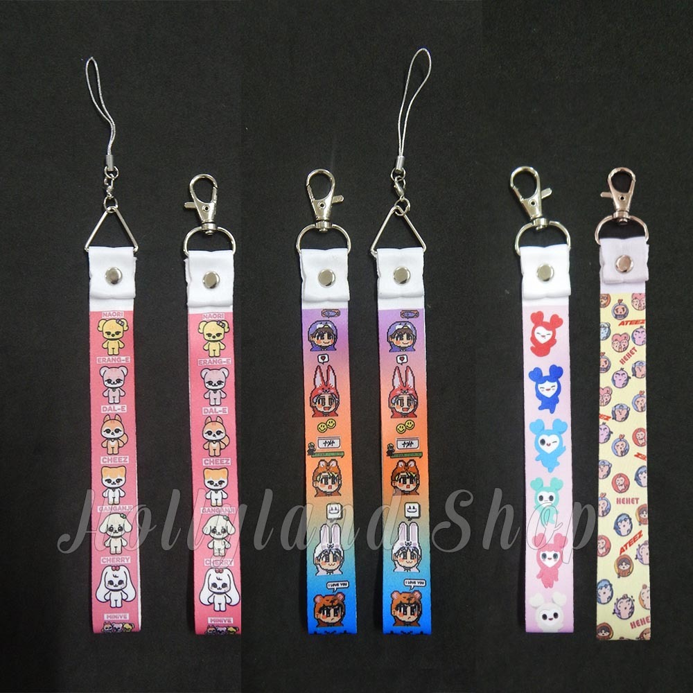 Lanyard Strap Gantungan Tali Pendek Warna astro ateez enhypen ive twice t x t Unofficial