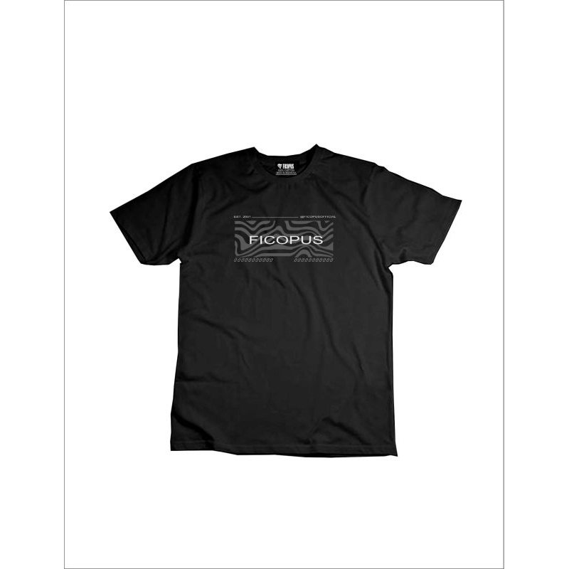 Ficopus T Shirt Reguler Polos hitam Kaos T-Shirt  001