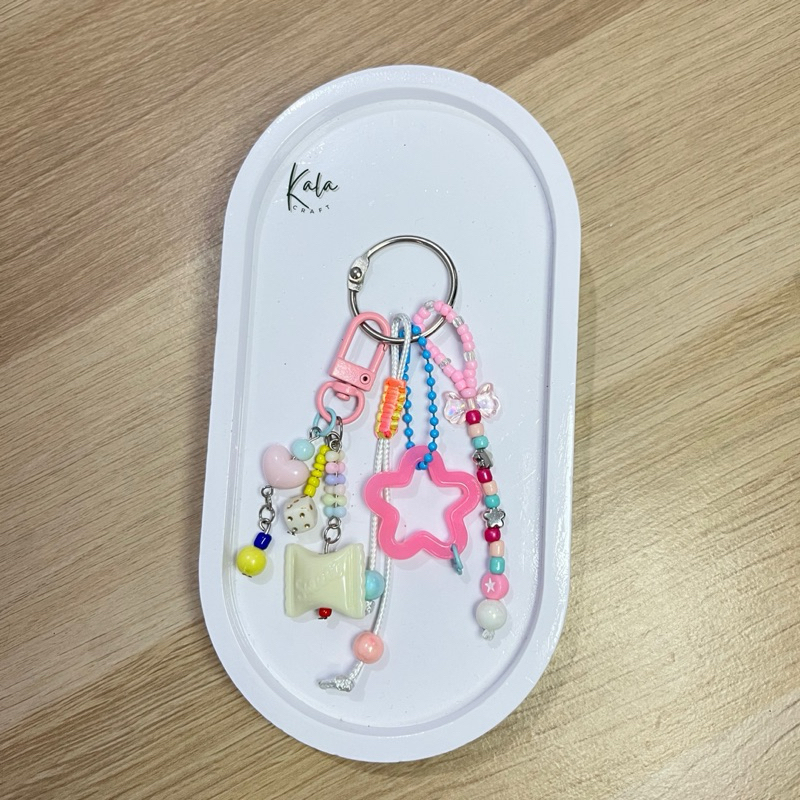 Starcandy Keychain | Gantungan Tas | Gantungan Kunci | Bag Cham Macrame | Keychain | Ring besi