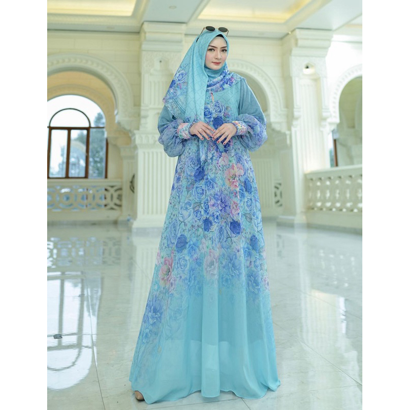 Gamis Yodizein Syari Dan Haliza Set Hijab