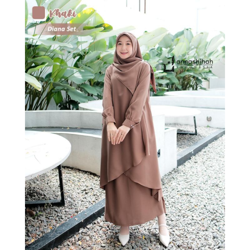 DIANA SET ROK TUNIK SYAR'I/COD/SET ROK WANITA TERBARU TRENDY