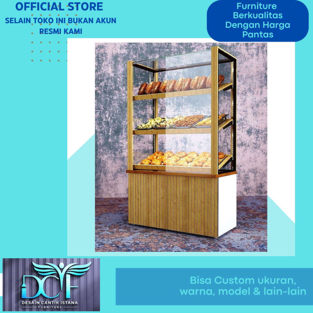 Rak Display Toko Kue Etalase Kaca