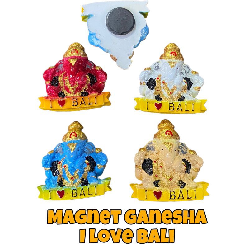 Magnet Ganesha Resin I Love Bali - Magnet Ganesha - Souvernir Bali - Magnet Tempelan Kulkas - Fridge