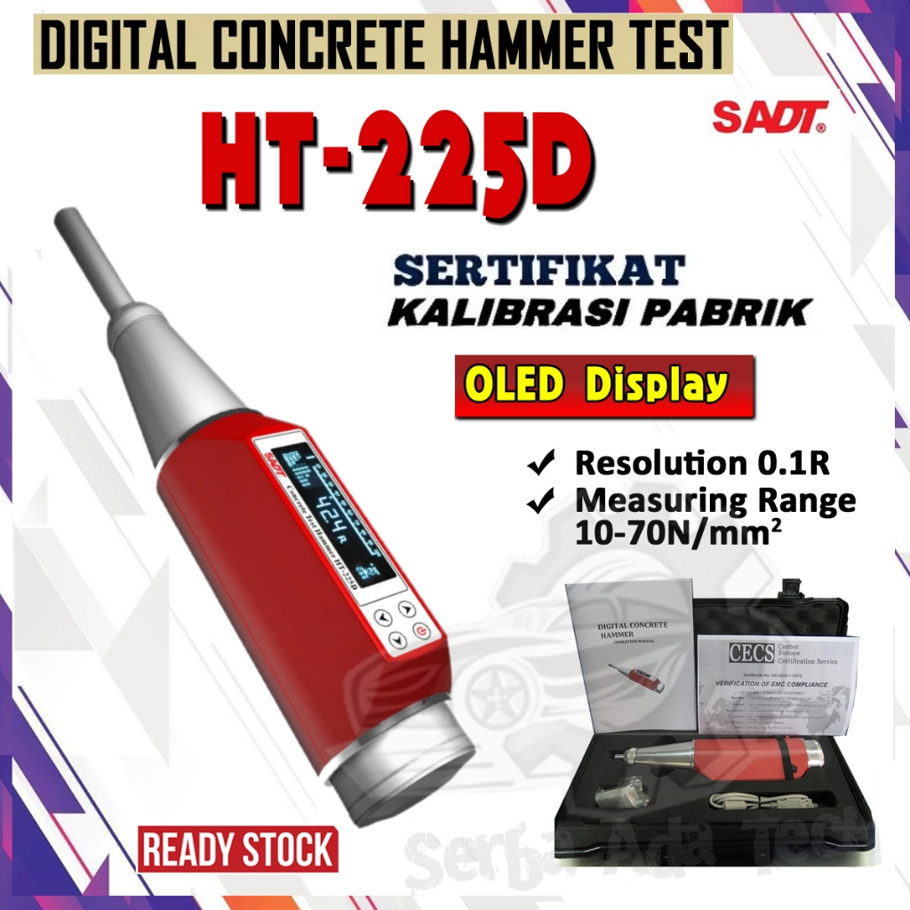 DIGITAL CONCRETE HAMMER TEST BETON SADT HT225D HT-225D  HT 225D ORIGINAL KUAT TEKAN BETON