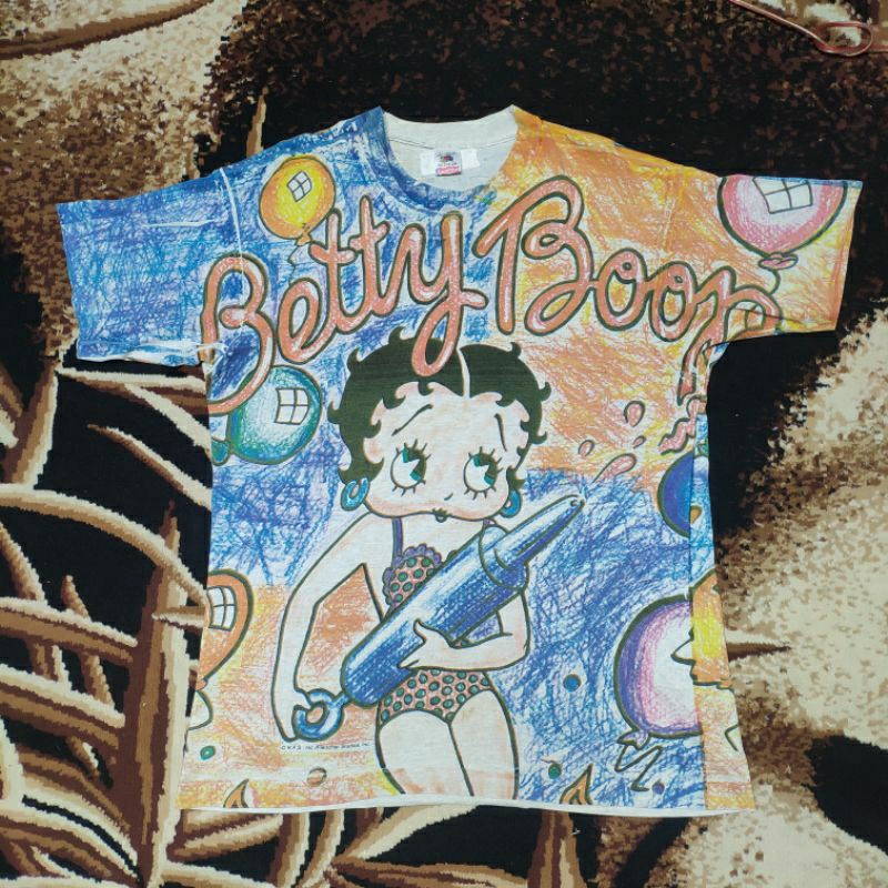 Kaos Betty Boop Crayon Aop Vintage