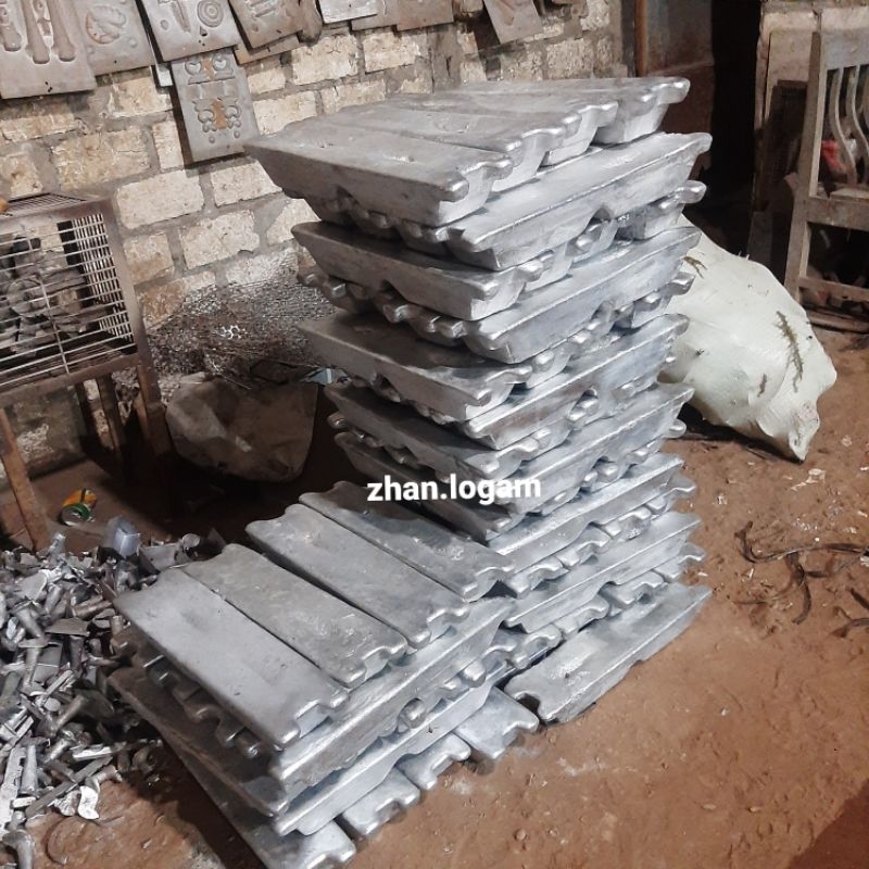 Ingot Aluminium Batangan +- 4.5kg|Bahan Pengecoran Aluminium