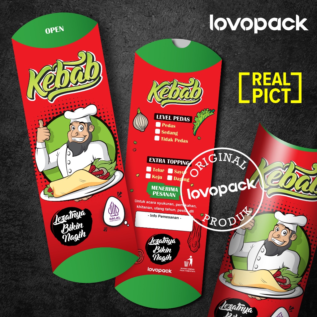 

Dus Kebab Premium Merah All Size Chef Version - Lovopack