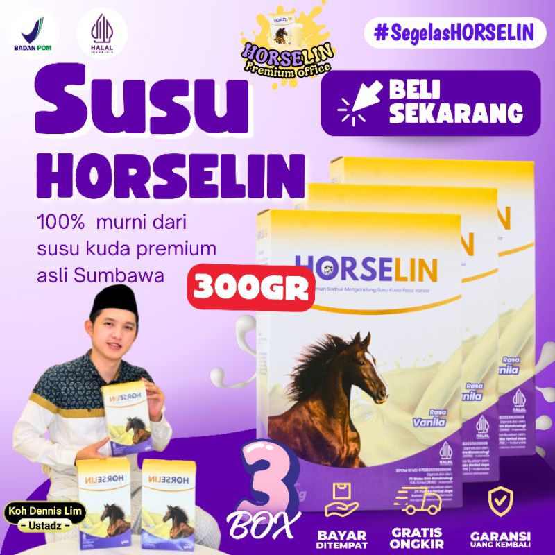 

PAKET 3 BOX HORSELIN Susu Kuda Liar Sumbawa Premium Atasi Nyeri Sendi dan Pegal Linu Asli Original
