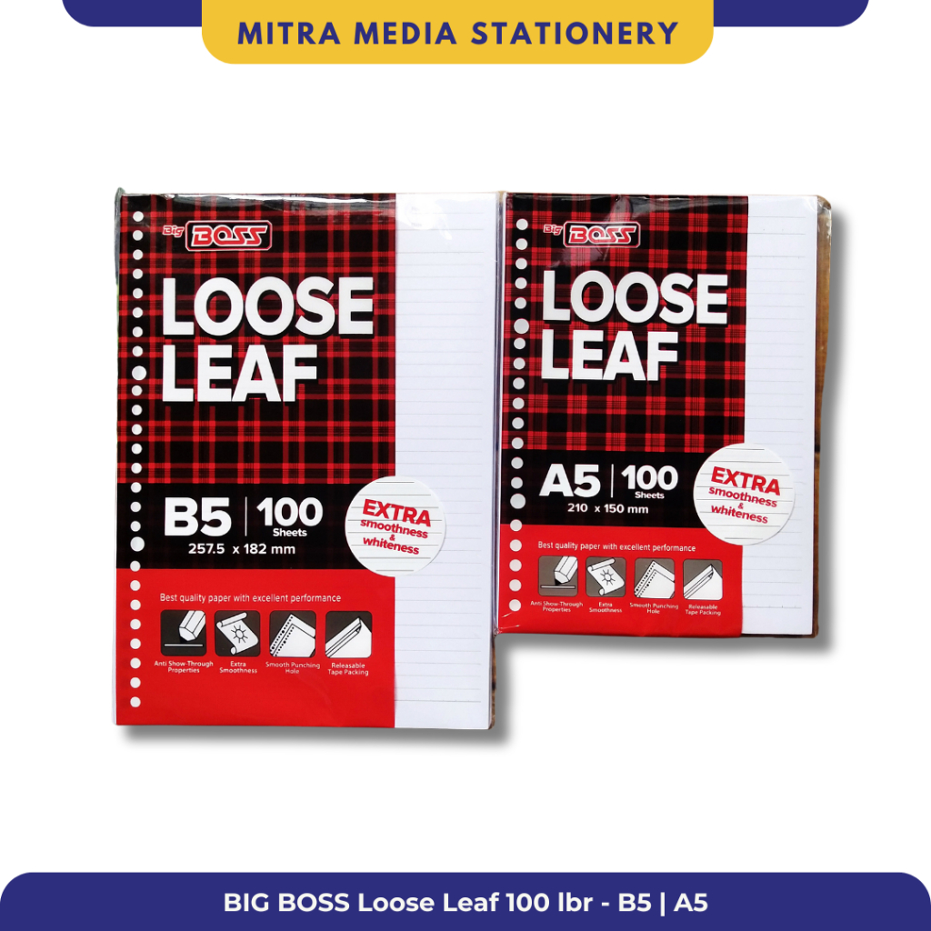 

BIG BOSS Loose Leaf Binder A5 B5 - 100 Lembar