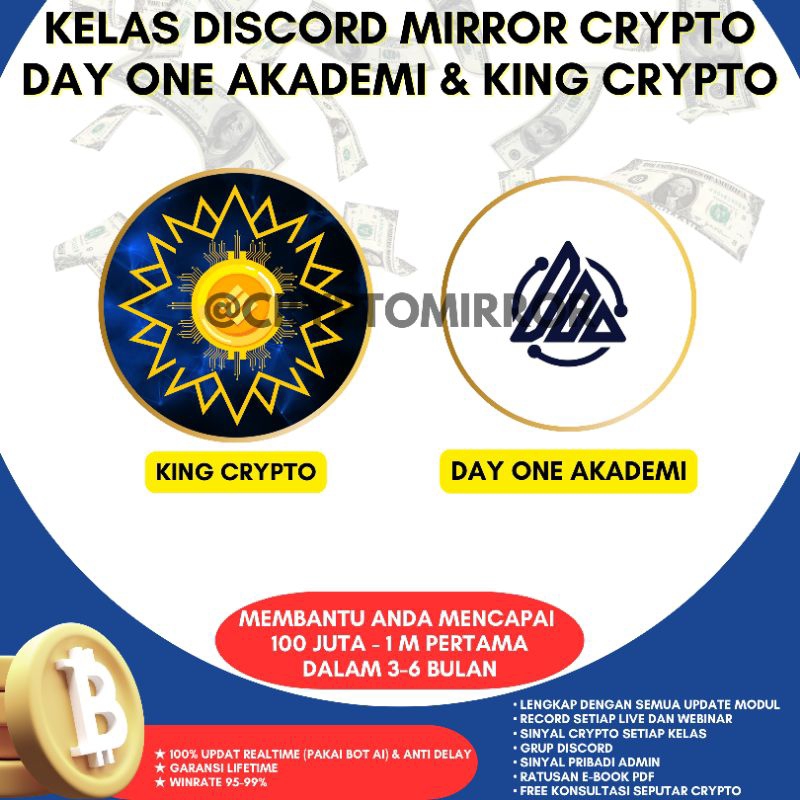 KELAS DISCORD MIRROR CRYPTO DAY ONE AKADEMI & KING CRYPTO [TERLENGKAP, TERMURAH DAN TERBESAR [100% U