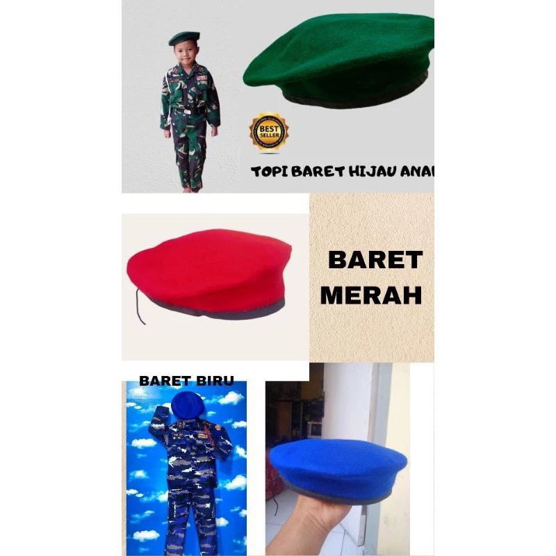 GLOSIR - BARET ANAK ANAK USIA 2-10 THN BARET HIJAU BARET BIRU BARET MERAH BERKUALITAS COD