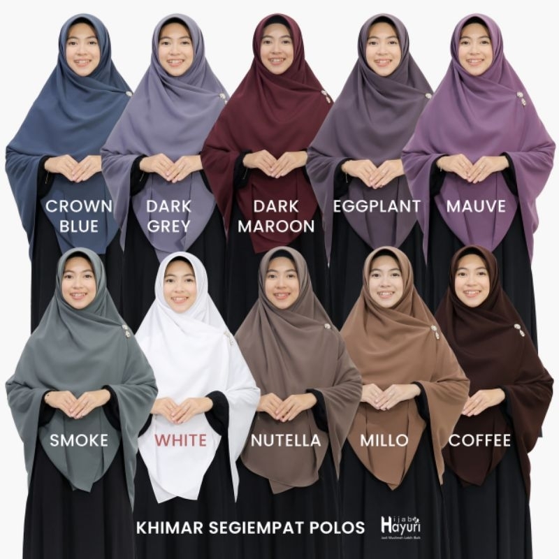 Khimar Segi Empat Polos By Hijab Hayuri