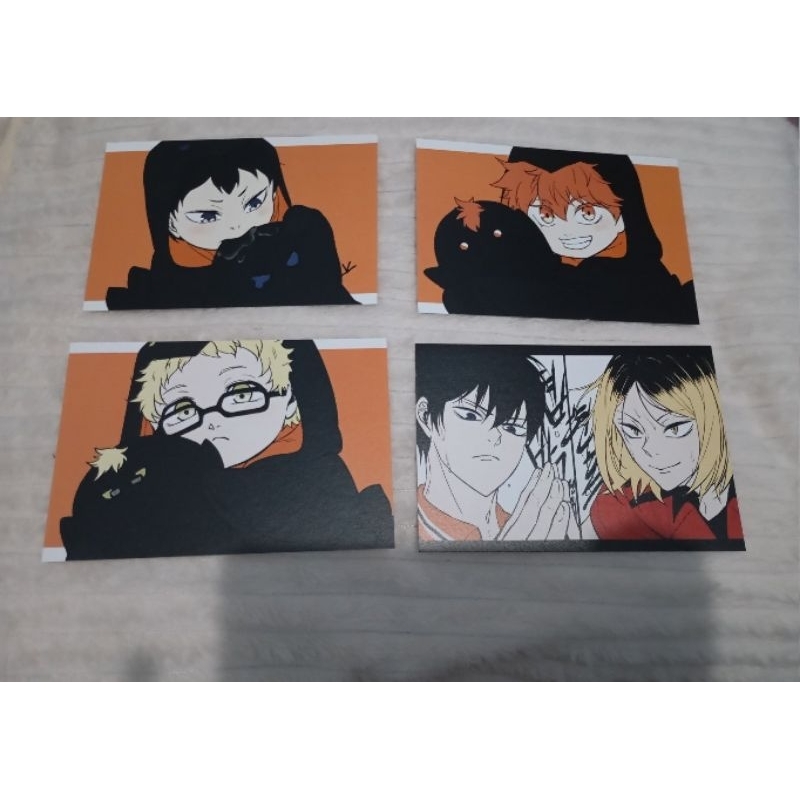 Photocard dan Postcard Fanart Haikyuu Kageyama, Tsukishima, Hinata dan Kageyama vs Kenma