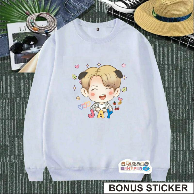 Sweater Crewneck Jaket Jay Enhypen Kpop Korea Lucu Chibi