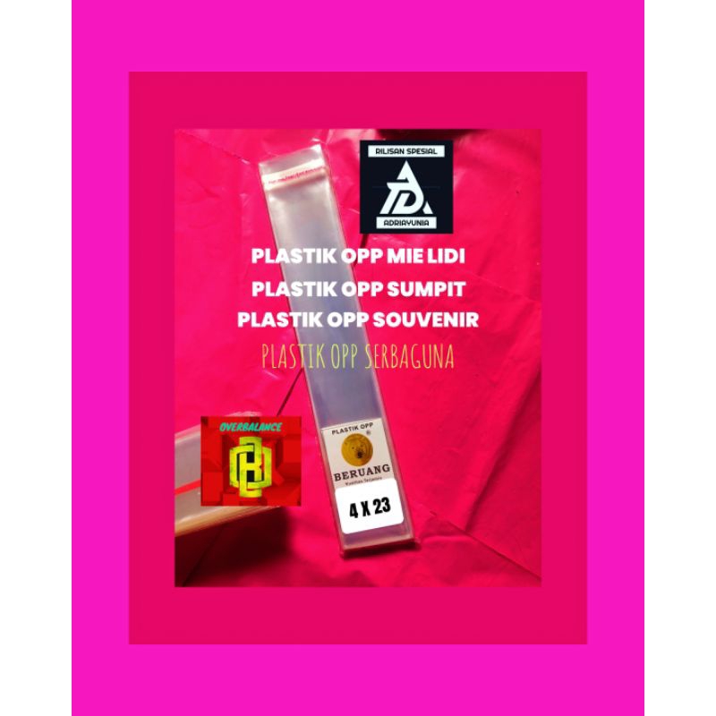 Plastik Opp 4x23 4,5x23 Mie Lidi - Plastik Opp 4 x 23 4.5 x 23 Sumpit - Plastik Opp 4x23 4.5x23  Sou