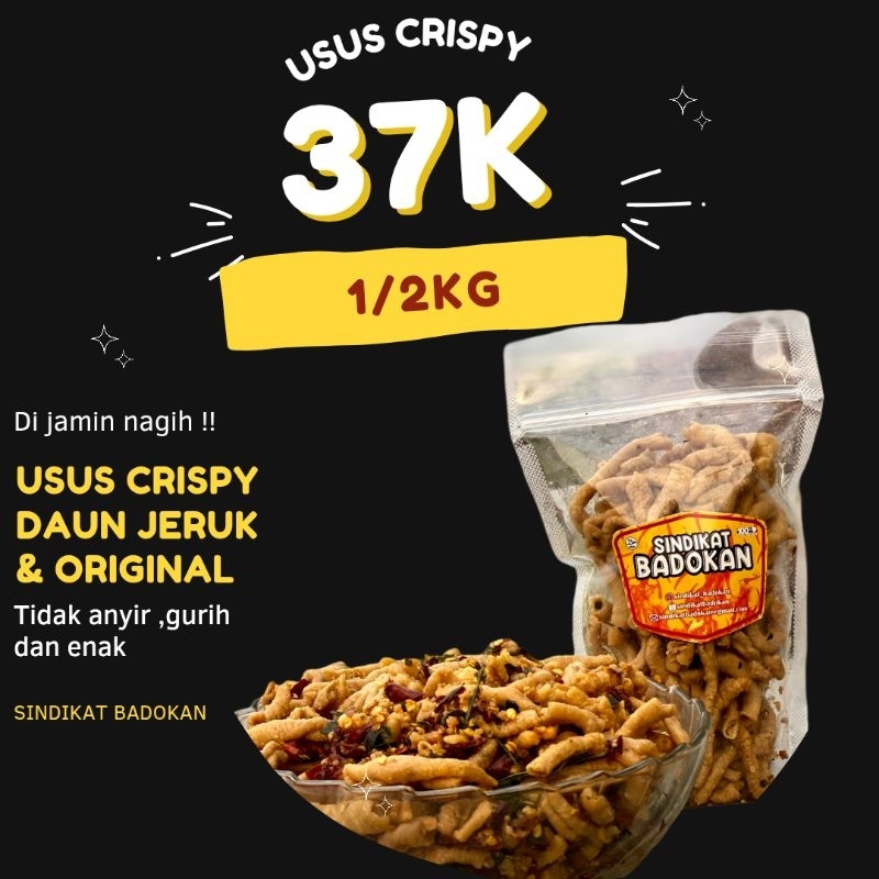 

kripik bayar di tempat keripik usus pedas daun jeruk 500gram premium sindikat badokan gurih