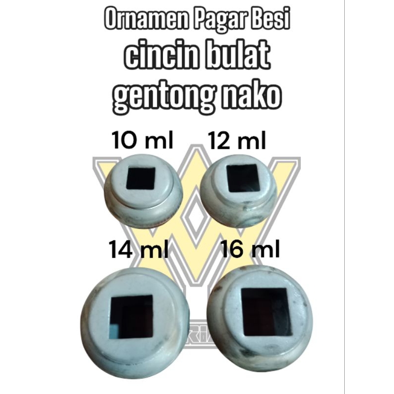 ornamen rumah pagar besi cincin bulat genteng nako