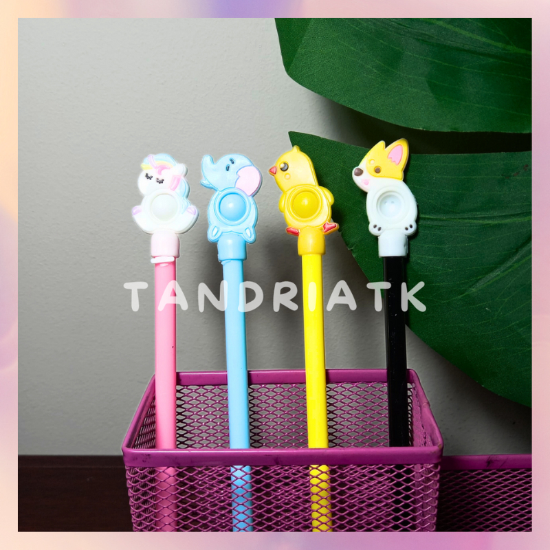 

[1 Lusin/ 12 Pcs] Pulpen Bolpen Gel Pen Karakter Pop It Animal 930