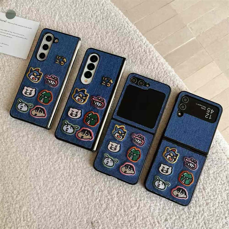 Cute Case Bahan Jeans Crayon Sinchan Shiro Cartoon Jepang Kekinian Viral Murah Imut Casing Hp Bahan 