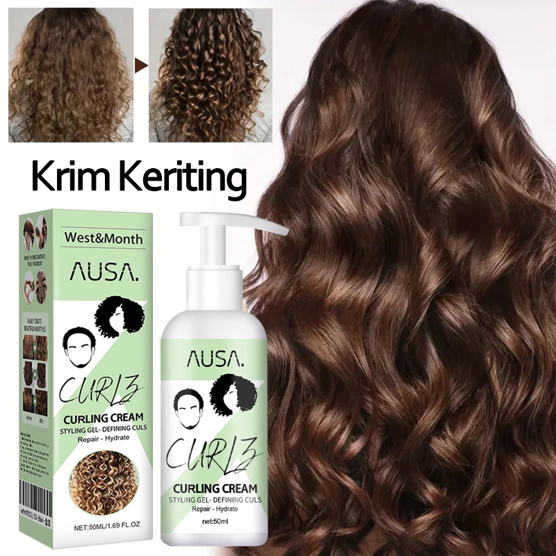 Cream Rambut Keriting Gel Rambut Keriting 50ml Perawatan Rambut Keriting Curl Cream Elastin Tidak