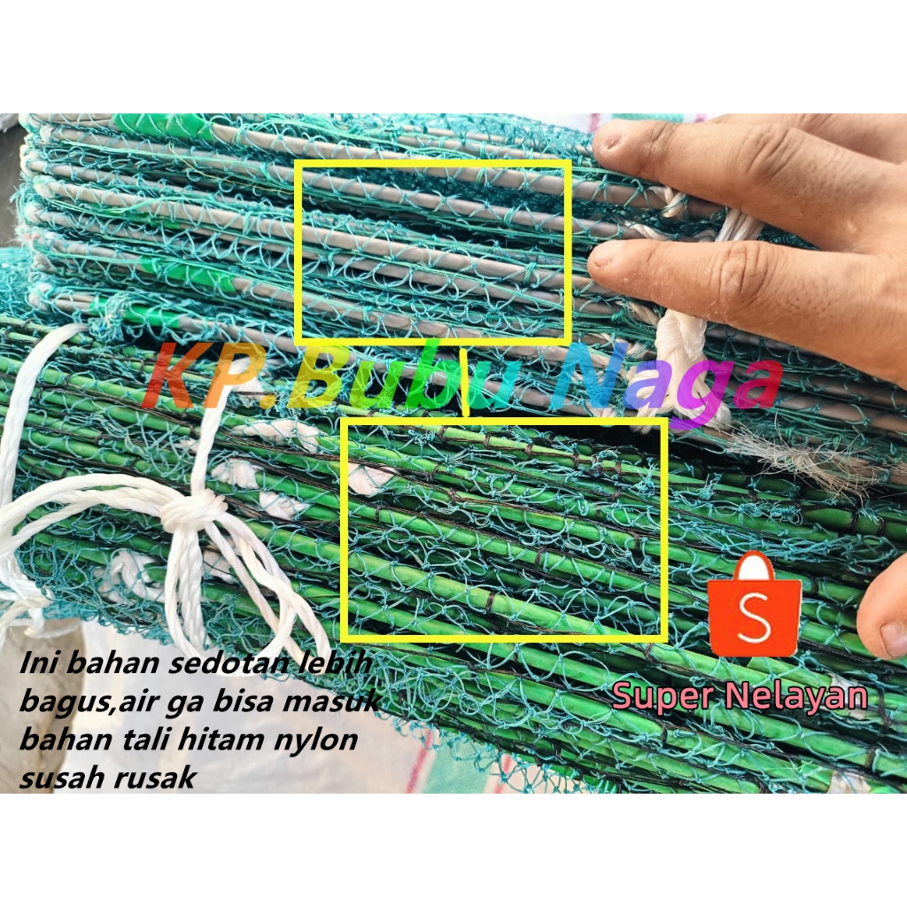 BUBU NAGA 35CMX50CM 3/4'inch 10Meter ANTI KAEAT KEPITING / BUBU JEBAKAN IKAN / BUBU NAGA 10 METER
