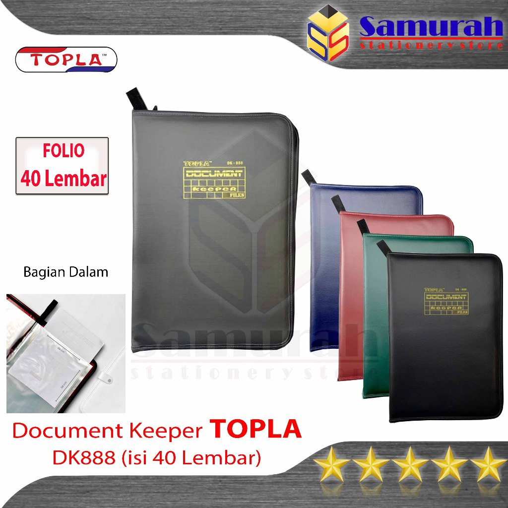 

Document Keeper TOPLA 40 Pocket Polos Folio + seleting / Album Berkas Dokumen Eksklusif isi 40 Lembar