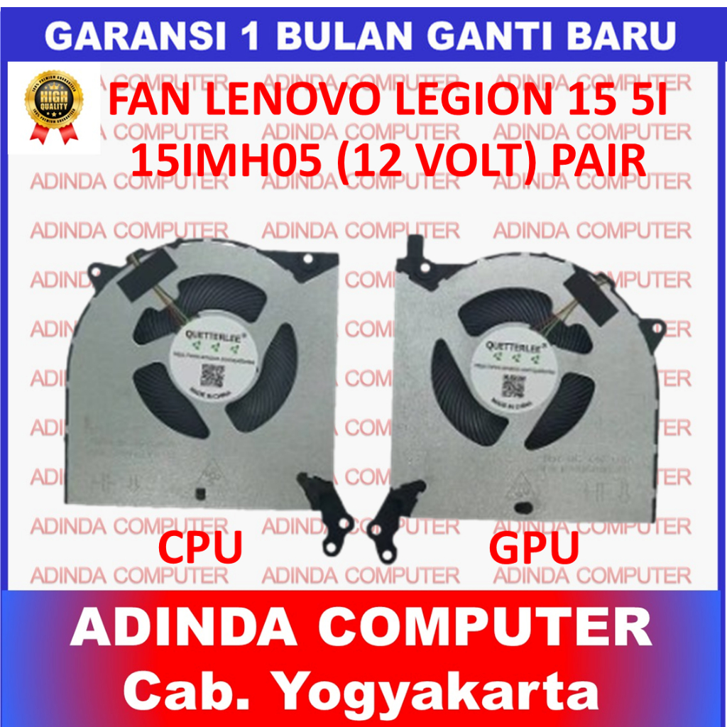 Fan Lenovo Legion 5 5I 15IMH05 5-15ARH05 R7000P 12 Volt PAIR