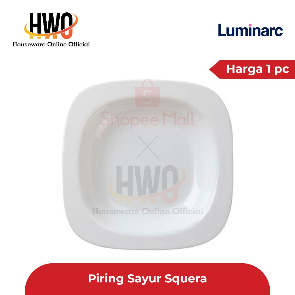 Luminarc Piring Sayur Squera Soup Plate / pc