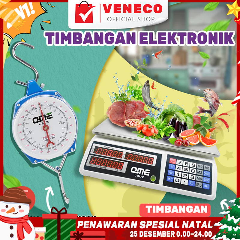 Timbangan Buah Digital 40kg + Timbangan Gantung Besi 100kg