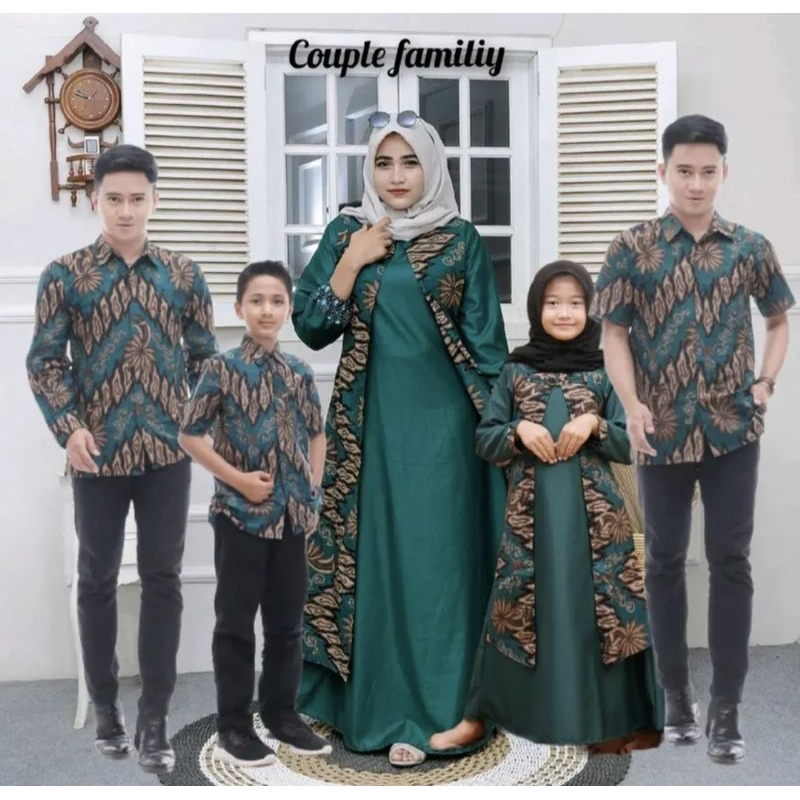 COPLE FAMILIY KELUARGA SARIMBIT KELUARGA BATIK KOMBINASI TOYOBO HEM ANAK HEM DEWASA KEMEJA GAMIS ANA